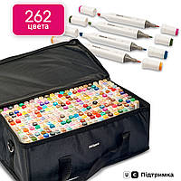 Набор 262 цвета качественных двусторонних спиртовых маркеров Touch Smooth для скетчей и рисования, Видеообзор!