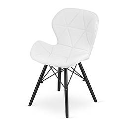 Стілець екошкіра білий/чорні ніжки ELVA_3744