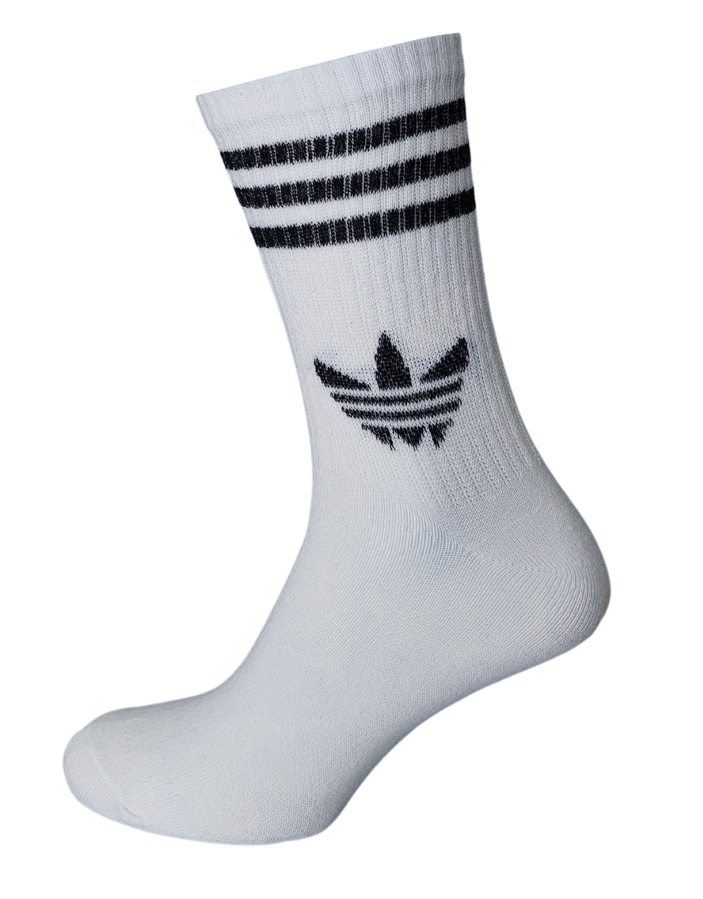 Мужские белые носки спортивные Adidas Черная полоска 40-45р.