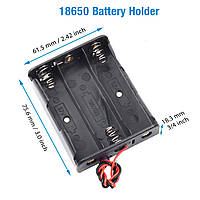 Відсік (холдер) для батарейок 18650 * 3 з проводами