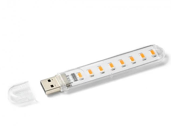 Світлодіодна USB-лампа 3-5V 3000К, тепле світло, 8 світлодіодів, одностороння (KG-6997)