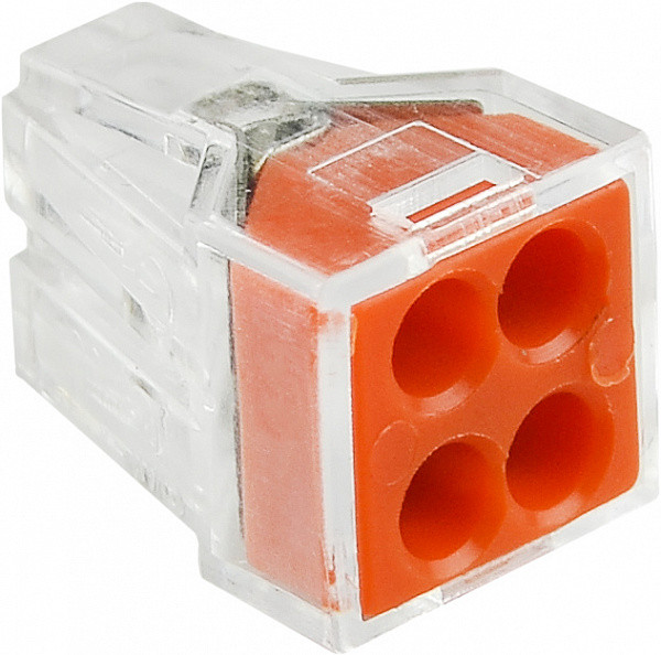 Клемник АСКО-УКРЕМ CMK-104, 4-провідний, безвинтовий, оранжевий, 100 шт.