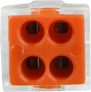 Клемник АСКО-УКРЕМ CMK-104, 4-провідний, безвинтовий, оранжевий, 100 шт., фото 2