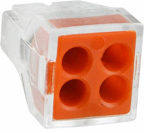 Клемник АСКО-УКРЕМ CMK-104, 4-провідний, безвинтовий, оранжевий, 100 шт., фото 3