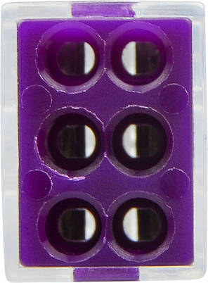 Клемник з'єднувальний 6-провідний CMK-106, АСКО-УКРЕМ, фіолетовий, безгвинтовий, фото 2