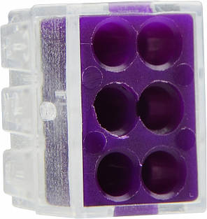 Клемник з'єднувальний 6-провідний CMK-106, АСКО-УКРЕМ, фіолетовий, безгвинтовий, фото 3