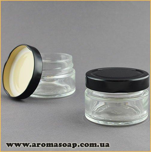 Купить Баночка 100 мл стеклянная и крышка металл черная 10шт, цена 260 ...