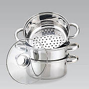 Універсальна пароварка Maestro MR-2900-20 3 л з нержавіючої сталі з кришкою