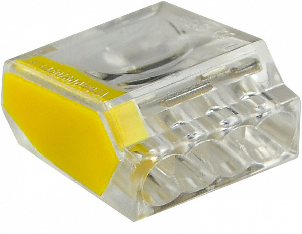 Клемник з'єднувальний АСКО-УКРЕМ CMK-254Х, 4 провідника, жовтий, 2.5 мм², 100 шт.