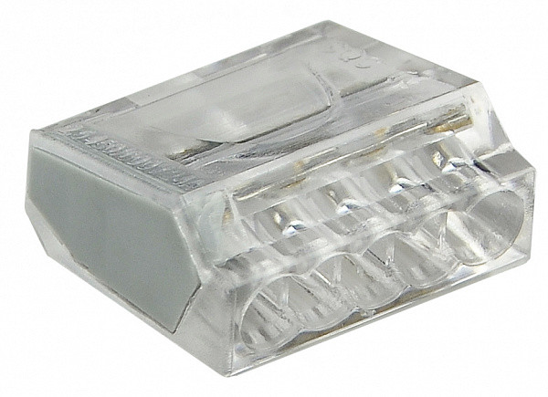 Клемник АСКО-УКРЕМ CMK-255Х сірий, 5-провідний безвинтовий, 100 шт.