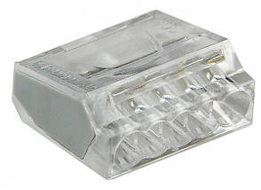 Клемник АСКО-УКРЕМ CMK-255Х сірий, 5-провідний безвинтовий, 100 шт., фото 1