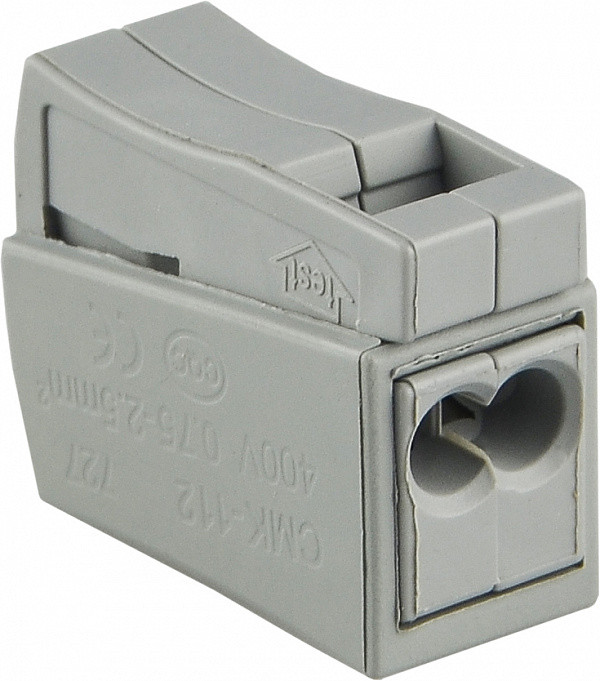 Клемник з'єднувальний АСКО CMK-112, 2-провідна клема для світильників, 24А, 250В