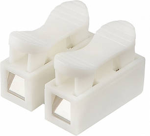 АСКО-УКРЕМ Клемник зажимний 2 контакти до 2,5 мм², безвинтове з'єднання, 100 шт., фото 1