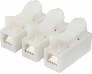 Клемник АСКО-УКРЕМ CMK-823 для кабелю 1,5 мм², 3 контакти, білий, 100 шт., фото 1