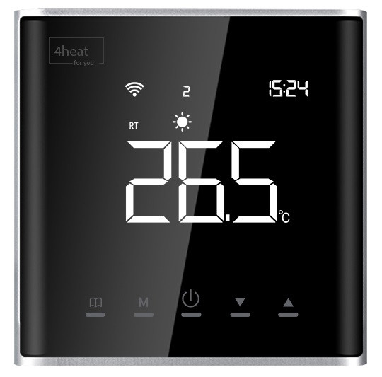 Сенсорний Wi-Fi терморегулятор до підлоги 4HEAT AE-669S.WF | Срібло