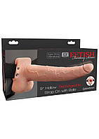 Реалістичний порожнистий страпон із вібрацією Pipedream Fetish Fantasy 9" Hollow Rechargeable Strap-on with Balls AIW Or1925, фото 4