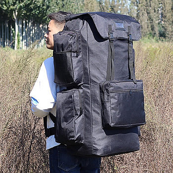 Рюкзак туристичний 130л (89х47х27см), xs130l, Чорний / Великий рюкзак для туризму та подорожей