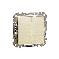 Двоклавішний перемикач Береза-Штучне дерево Sedna Elements Schneider Electric SDD180108