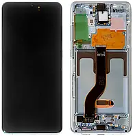 Дисплей для Samsung Galaxy S20 Plus G985/G986 5G, White модуль с рамкой, сервисный оригинал (GH82-22134B)