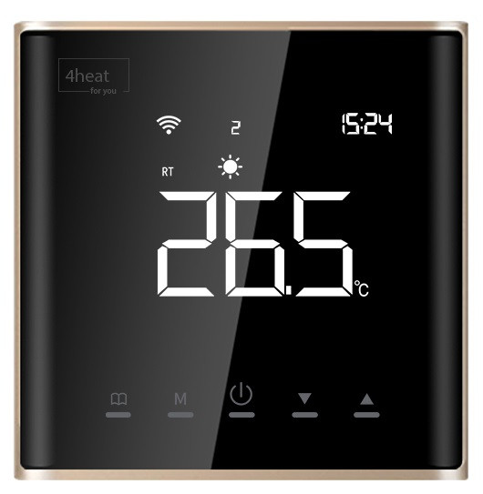 Сенсорний Wi-Fi терморегулятор до підлоги 4HEAT AE-669 | Золото