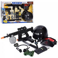 Набор с оружием Детский полицейский набор Игрушечный автомат и пистолет Шлем
