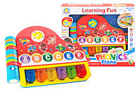 Пианино-игрушка с алфавитом азбука игрушечное детское развивающее игровое на батарейках озвучен свет