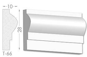 Декоративний молдинг, плінтус, фриз, тяга з гладким профілем з гіпсу т-66