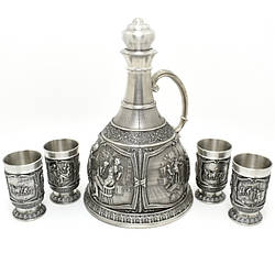 Набір для горілки Artina, штоф і чарки 4 шт. Гамбринус, h-20 см, h-6 см, 500 мл, 40 мл (72631a)