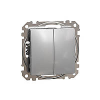 Двоклавішний перемикач Алюміній Sedna Design Schneider Electric SDD113108