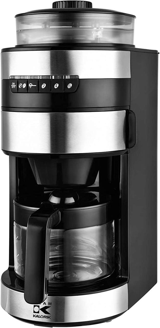 Кофемашина Team Kalorik с Кофемолкой, Емкость 0,75 Л, Стеклянный Горшок ...