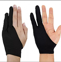 Перчатка двупалая для рисования Аксессуар для графического планшета черная S