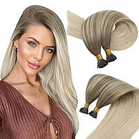 24 Inch 1-Itip-#Bala8/60 Sunny Micro Ring Human Hair Extensions Blonde Highlights Micro Human Hair Extens