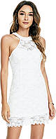 Medium White Halter Bodycon Atnlewhi женские винтажные кружевные цветочные с открытыми плечами элегантные