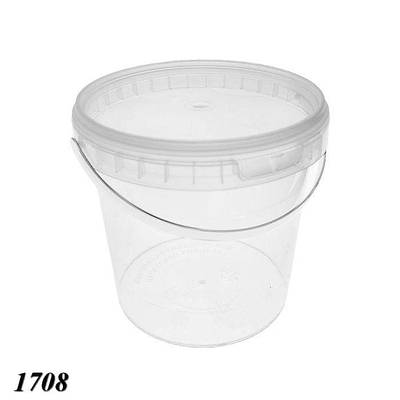 Відро харчове з кришкою 1 л Прозоре (10шт)