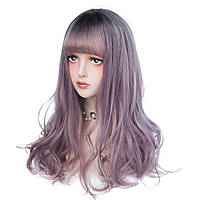 Ombre Purple aiyaya Long Curly Wig - Парики Lolita из натуральных синтетических волос с шапочкой для пари