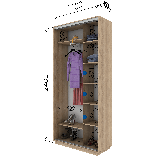 Шафа-купе (1000-1800*450*2400)  дсп/дзеркало, фото 6