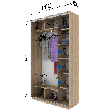 Шафа-купе (1000-1800*450*2400)  дсп/дзеркало, фото 7