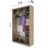 Шафа-купе (1000-1800*450*2400)  дсп/дзеркало, фото 8