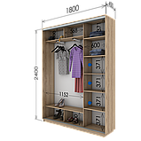 Шафа-купе (1000-1800*450*2400)  дсп/дзеркало, фото 10