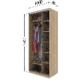 Шафа-купе (1000-1800*600*2400) дсп/дзеркало, фото 6