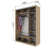 Шафа-купе (1000-1800*600*2400) дсп/дзеркало, фото 9