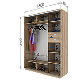 Шафа-купе (1000-1800*600*2400) дсп/дзеркало, фото 10