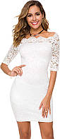 X-Large Bodycon-white Atnlewhi женские винтажные кружевные цветочные с открытыми плечами элегантные качел