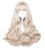 Light Blonde aiyaya Long Curly Wig - Парики Lolita из натуральных синтетических волос с шапочкой для пари