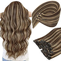 24 Inch (Pack of 1) B-#4/27 Toffee Tint Нарощене волосся Sunny Clip in Hair Blonde Накладне волосся зі сп