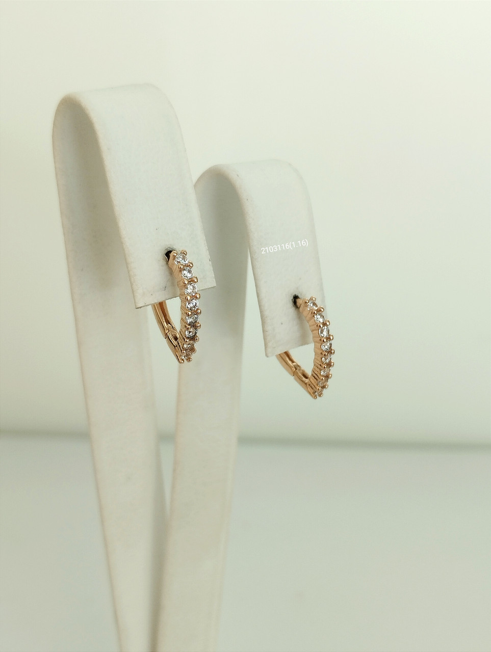 Золоті сережки з цирконієм, золоті сережки з камінням, стильні золоті сережки, золотые серьги