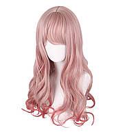 Pink Red Ombre aiyaya Long Curly Wig - Парики Lolita из натуральных синтетических волос с шапочкой для па