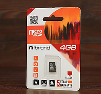 Карта памяти MicroSD 4GB Mibrand/C6