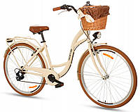 Велосипед Goetze Mood 28" кремовый 7 передач + фара и корзина в Подарок
