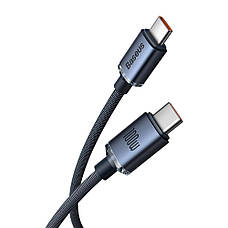Кабель для зарядки телефона/ смартфона Baseus Crystal Type-C-Type-C 100 Вт 1.2 м Чорний (CAJY000601), фото 3